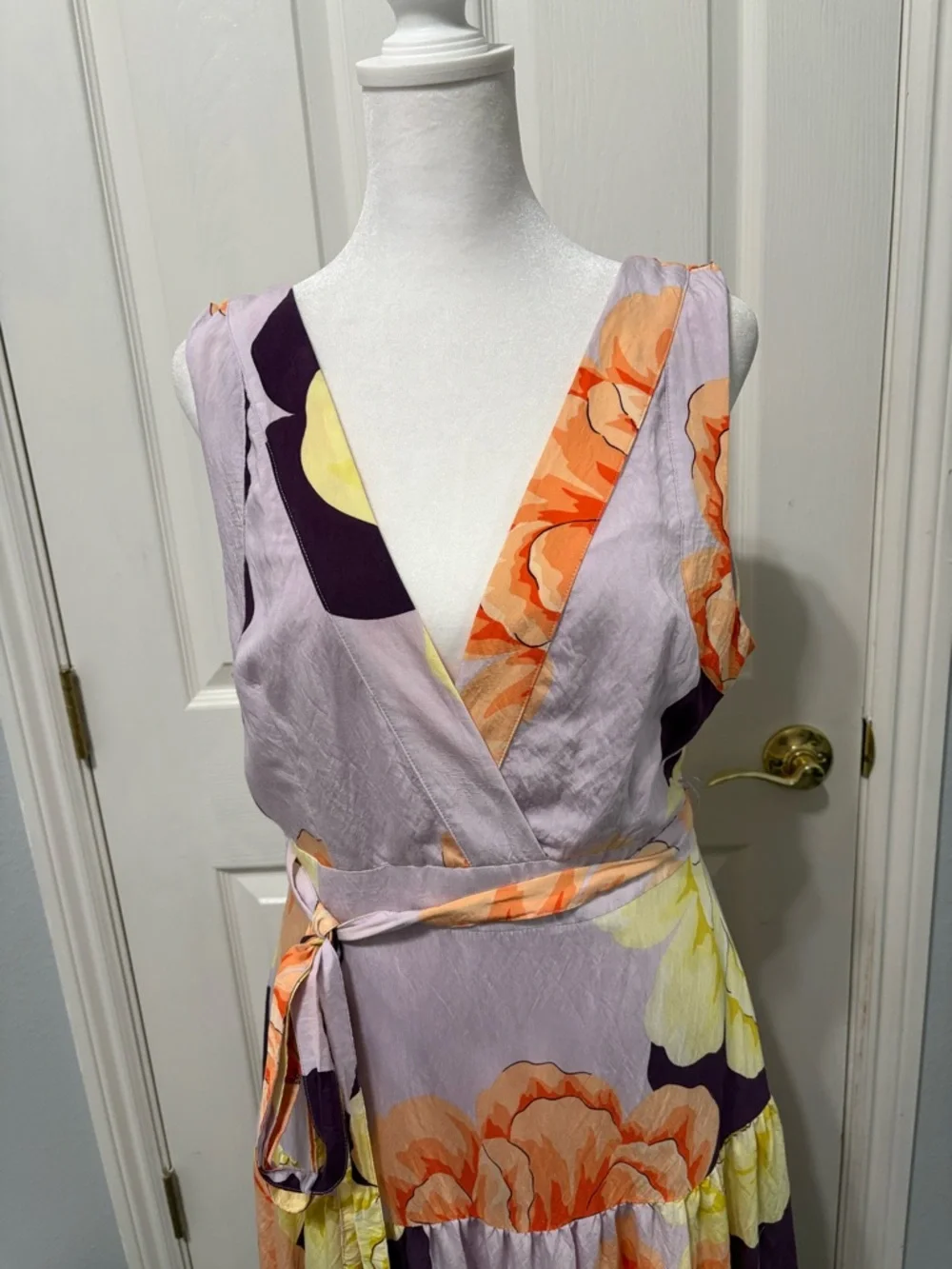 Anthropologie Maeve Floral Wrap Maxi Dress Size 8 - Picture 4 of 13
